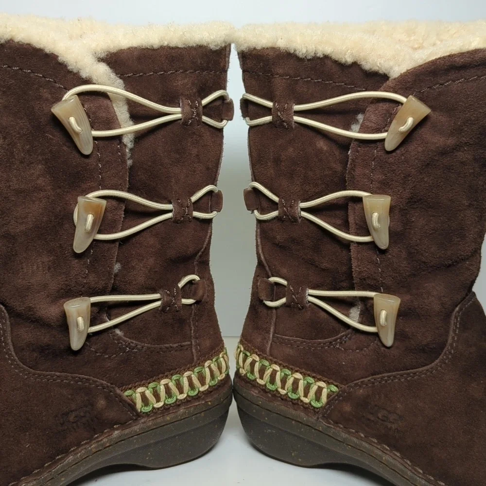 UGG Australia Kona Brown sheepskin winter boots womans size 6 EU 37